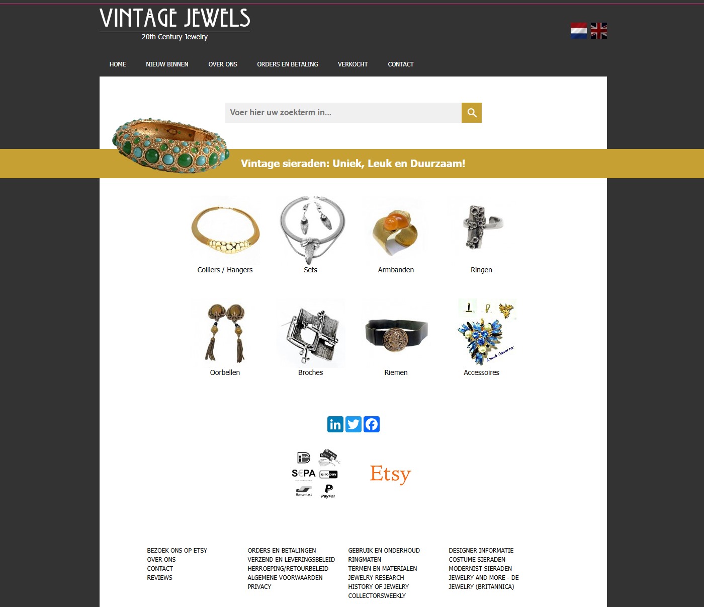 Website voor Vintage Jewels